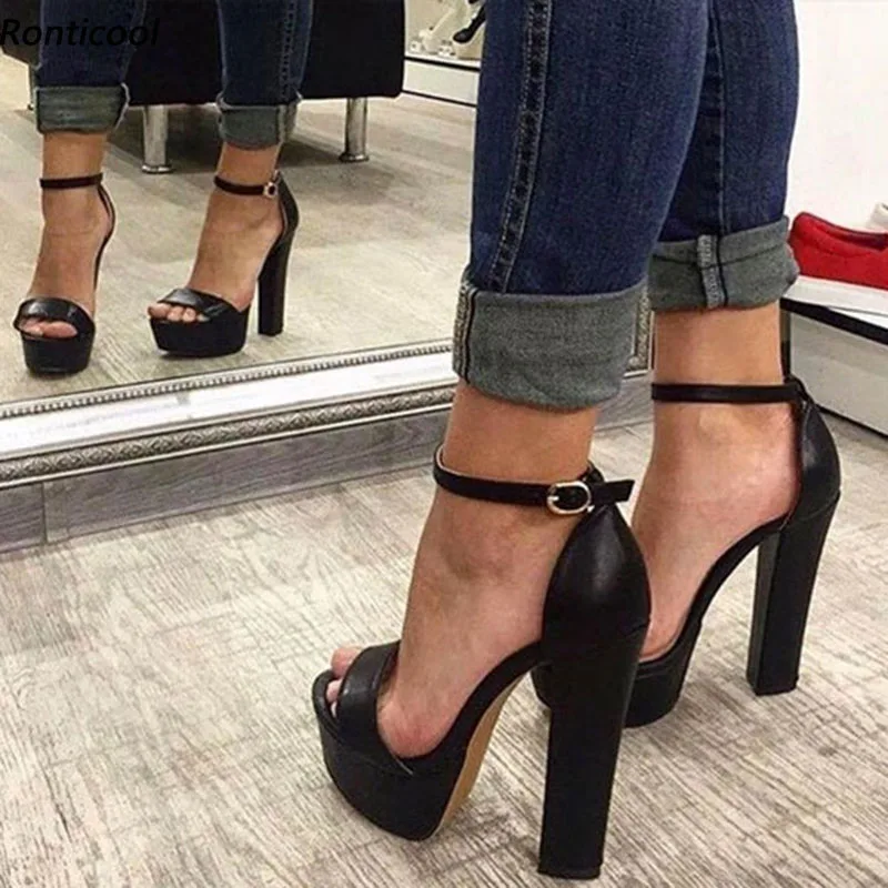 Ronticool женские сандалии ручной работы с ремешком на щиколотке из искусственной замши на массивном каблуке с круглым носком, элегантная черная повседневная обувь, женские размеры США 5-20 
Ronticool женские сандалии ручной работы с ремешком на щиколотке из искусственной замши на массивном каблуке с круглым носком, элегантная черная повседневная обувь, женские размеры США 5-20
