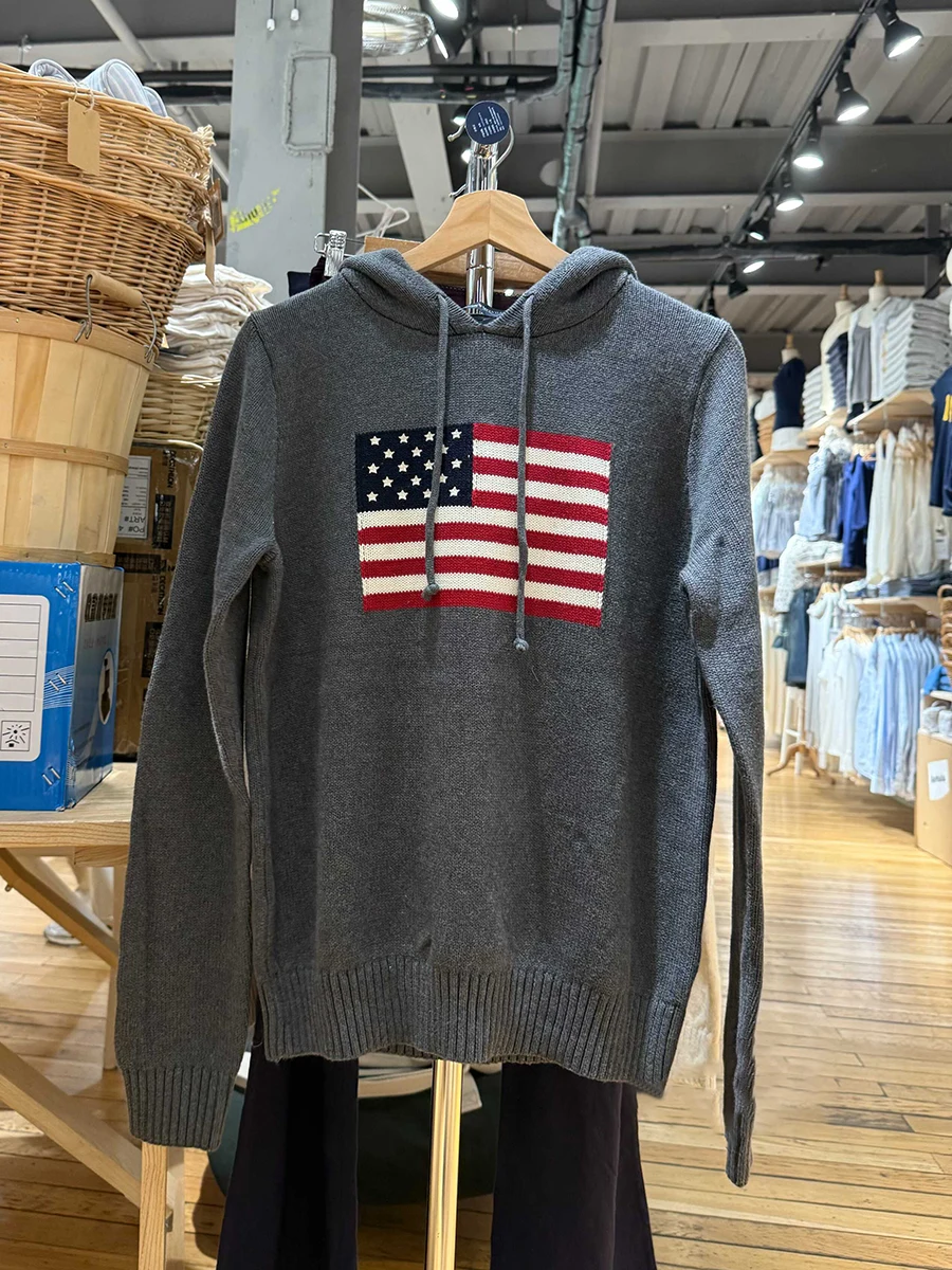 Жаккардовые толстовки с рисунком флага, свитер, женский осенний новый серый джемпер с длинными рукавами, винтажный повседневный вязаный пуловер в консервативном стиле, топы
Жаккардовые толстовки с рисунком флага, свитер, женский осенний новый серый джемпер с длинными рукавами, винтажный повседневный вязаный пуловер в консервативном стиле, топы