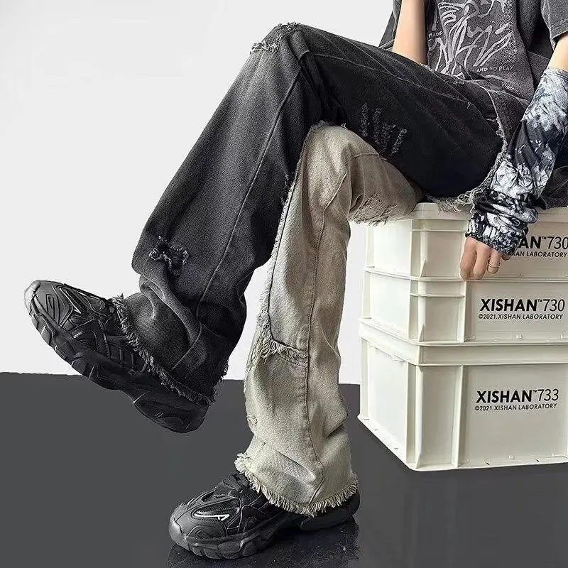 Four Seasons Men's American Vintage Loose Casual Wide Leg Spliced High Street Hiphop Pants Trendy Washed Denim Trousers Male
Four Seasons Men's American Vintage Loose Casual Wide Leg Spliced High Street Hiphop Pants Trendy Washed Denim Trousers Male