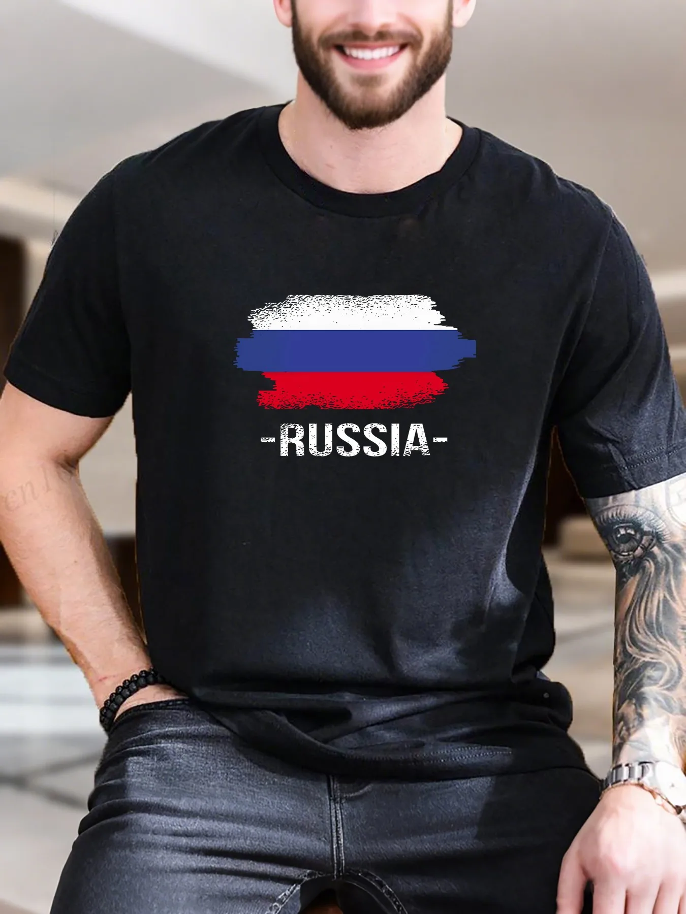 Новое поступление, модная мужская хлопковая футболка с принтом флага Российской Федерации, дышащая удобная повседневная футболка, модный летний топ с S
Новое поступление, модная мужская хлопковая футболка с принтом флага Российской Федерации, дышащая удобная повседневная футболка, модный летний топ с S