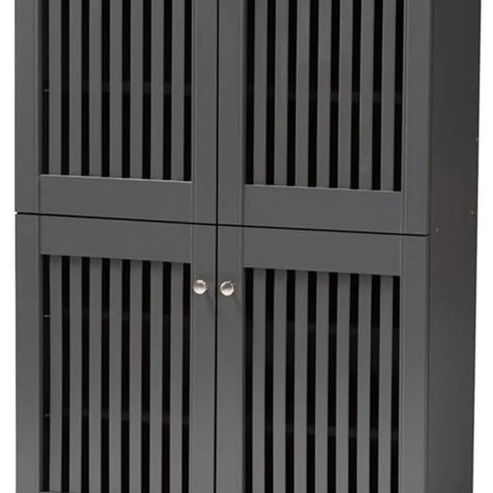 Серый 4-дверный деревянный шкаф для хранения обуви в прихожей
Серый 4-дверный деревянный шкаф для хранения обуви в прихожей