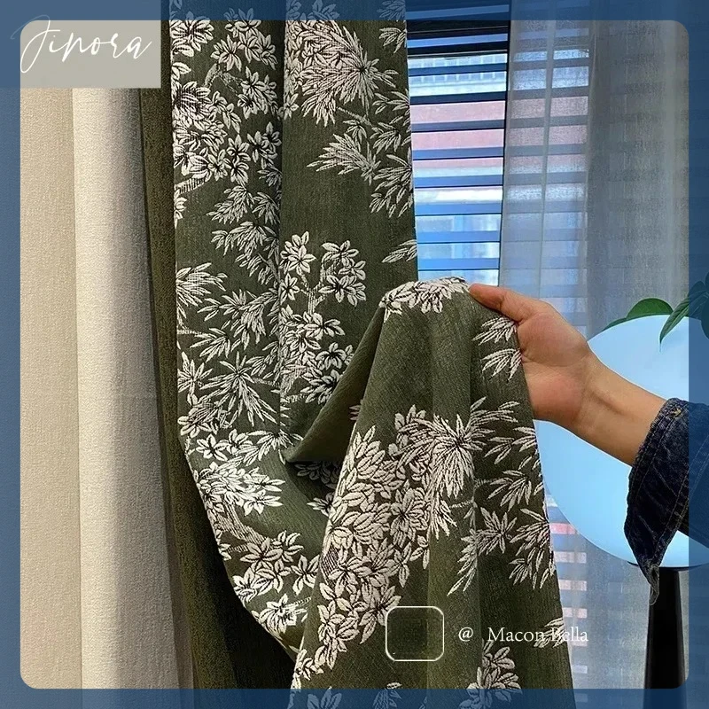 Dark Green Jacquard Splicing Chenille Blackout Curtains for Living Room Bedroom French Window Balcony Customized Luxury Drapes
Dark Green Jacquard Splicing Chenille Blackout Curtains for Living Room Bedroom French Window Balcony Customized Luxury Drapes