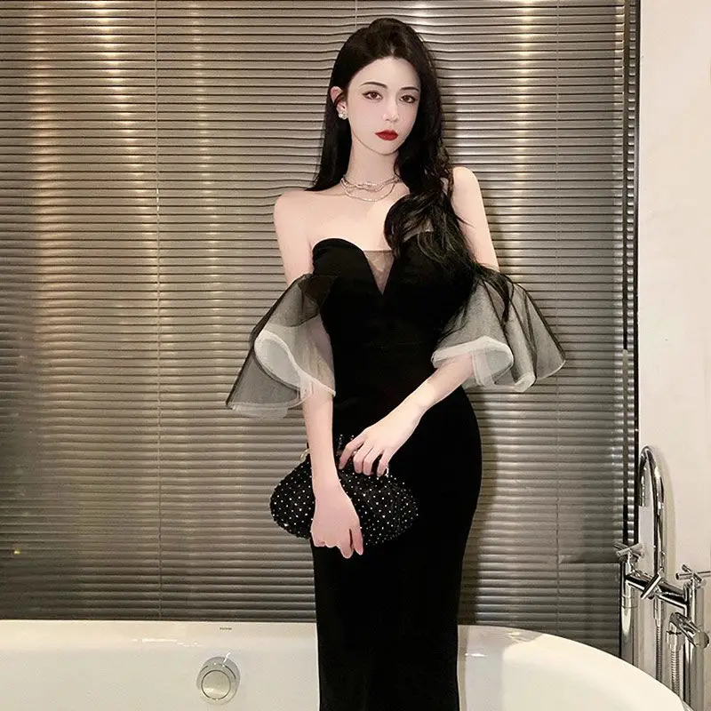 Celebrity Mesh Spliced Tight Sexy Strapless Long Dress Women High-waisted Slim Wrap Hip Backless Dress Summer Luxury Banquet
Celebrity Mesh Spliced Tight Sexy Strapless Long Dress Women High-waisted Slim Wrap Hip Backless Dress Summer Luxury Banquet
