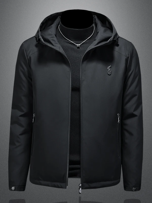 Мужская утепленная зимняя куртка с капюшоном из белого пуха, повседневная, теплая, для активного отдыха, из полиэфирного волокна, на молнии
Мужская утепленная зимняя куртка с капюшоном из белого пуха, повседневная, теплая, для активного отдыха, из полиэфирного волокна, на молнии