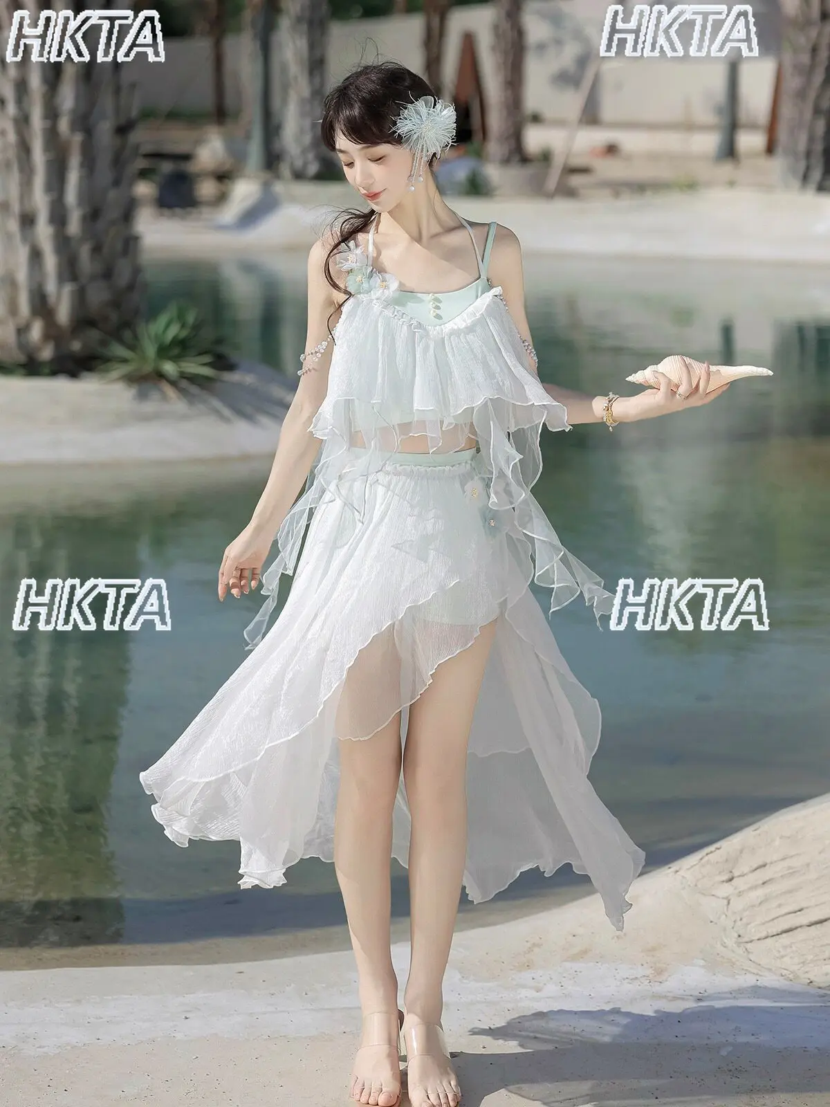 Lolita Beach Split Skirt Slimming Three Pieces Sets 2026 Summer New Sweet Sexy Suspender Irregular White Skirts Swimsuits Women
Lolita Beach Split Skirt Slimming Three Pieces Sets 2026 Summer New Sweet Sexy Suspender Irregular White Skirts Swimsuits Women