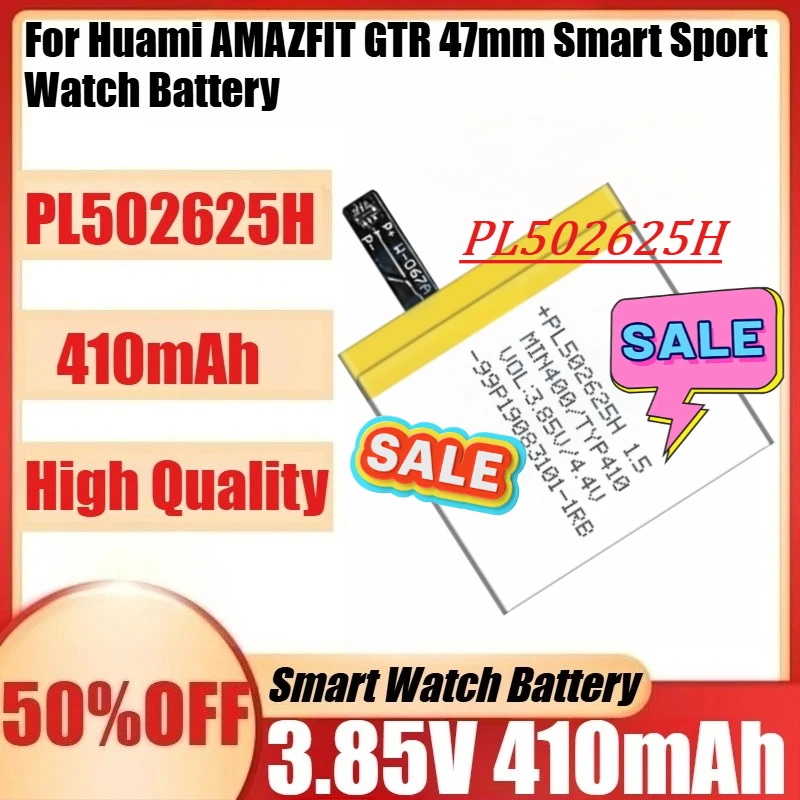 Новые батареи PL502625H 410 мАч 3.85В для умных спортивных часов Huami AMAZFIT GTR 47 мм
Новые батареи PL502625H 410 мАч 3.85В для умных спортивных часов Huami AMAZFIT GTR 47 мм