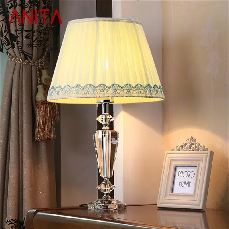 ANITA Fashion Modern Crystal Table Lamp LED Luxury Art Living Room Bedroom Study Villa Hotel Home Decoration Light
ANITA Fashion Modern Crystal Table Lamp LED Luxury Art Living Room Bedroom Study Villa Hotel Home Decoration Light