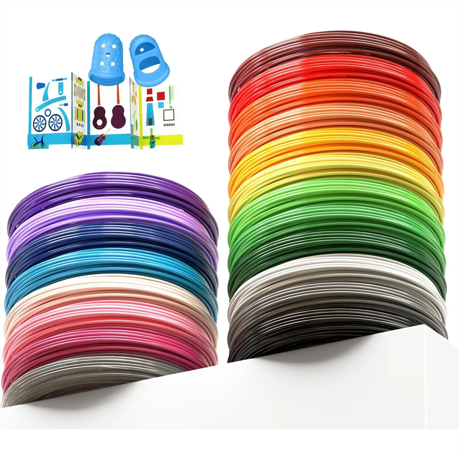 1.75mm 3D Pen Filament Refills, 20 Colors 260ft, with 2 Finger Caps & Stencil
1.75mm 3D Pen Filament Refills, 20 Colors 260ft, with 2 Finger Caps & Stencil