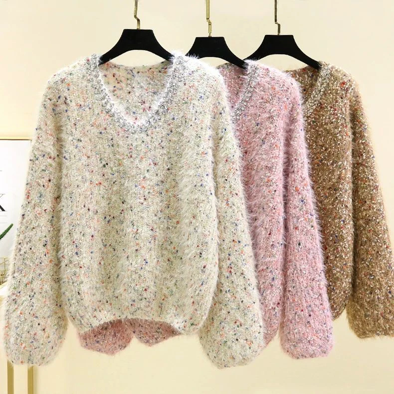 Мягкий женский трикотажный свитер с длинными рукавами, в горошек, в стиле пэчворк, корейский стиль, с V-образным вырезом, модный, в стиле lazy fashion, осень-зима
Мягкий женский трикотажный свитер с длинными рукавами, в горошек, в стиле пэчворк, корейский стиль, с V-образным вырезом, модный, в стиле lazy fashion, осень-зима