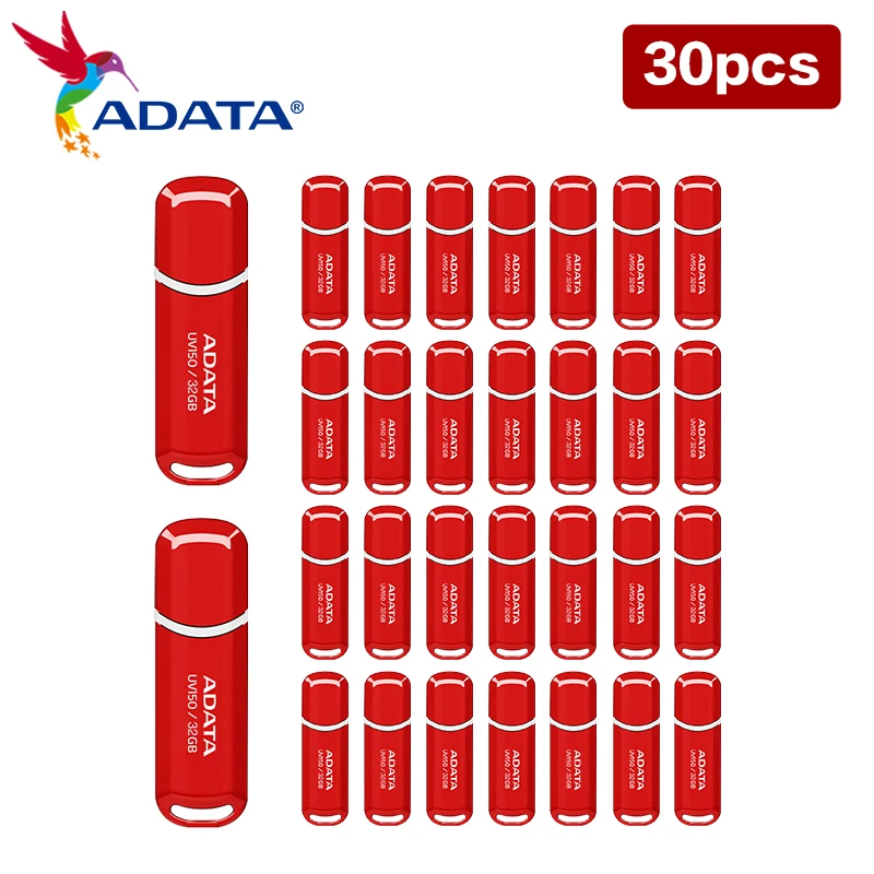 ADATA UV150 30pcs/Lot Pen Drive 32GB 64GB USB 3.2 Gen 1 Flash Drive 100MB/s Read High Speed Thumb Drive
ADATA UV150 30pcs/Lot Pen Drive 32GB 64GB USB 3.2 Gen 1 Flash Drive 100MB/s Read High Speed Thumb Drive