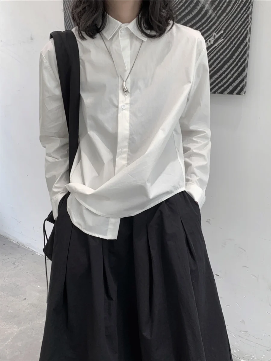 Dark New Irregular Design Sense Women's Shirt Hong Kong Style Loose Top Long Sleeve Shirt Autumn Fashion Original Design Cotton
Dark New Irregular Design Sense Women's Shirt Hong Kong Style Loose Top Long Sleeve Shirt Autumn Fashion Original Design Cotton