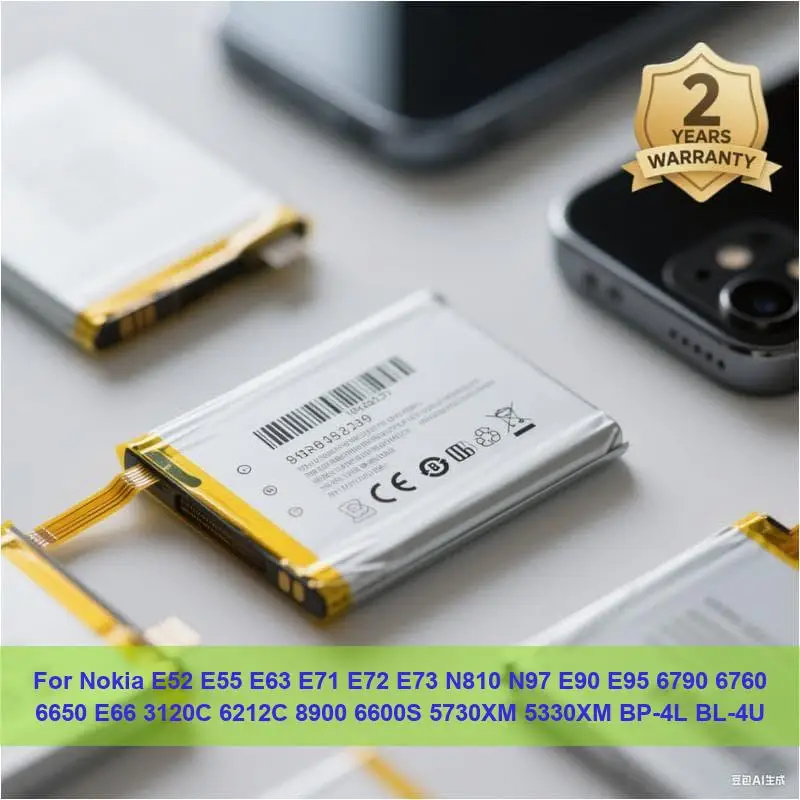Battery For Nokia E52 E55 E63 E71 E72 E73 N810 N97 E90 E95 6790 6760 6650 E66 3120C 6212C 8900 6600S 5730XM 5330XM BP-4L BL-4U
Battery For Nokia E52 E55 E63 E71 E72 E73 N810 N97 E90 E95 6790 6760 6650 E66 3120C 6212C 8900 6600S 5730XM 5330XM BP-4L BL-4U