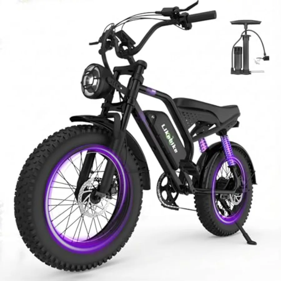 Off-road electric mountain bike for adults with 20 fat tires, aluminum frame, black color, 3000W peak motor, 47MPH speed, 48V 3
Off-road electric mountain bike for adults with 20 fat tires, aluminum frame, black color, 3000W peak motor, 47MPH speed, 48V 3