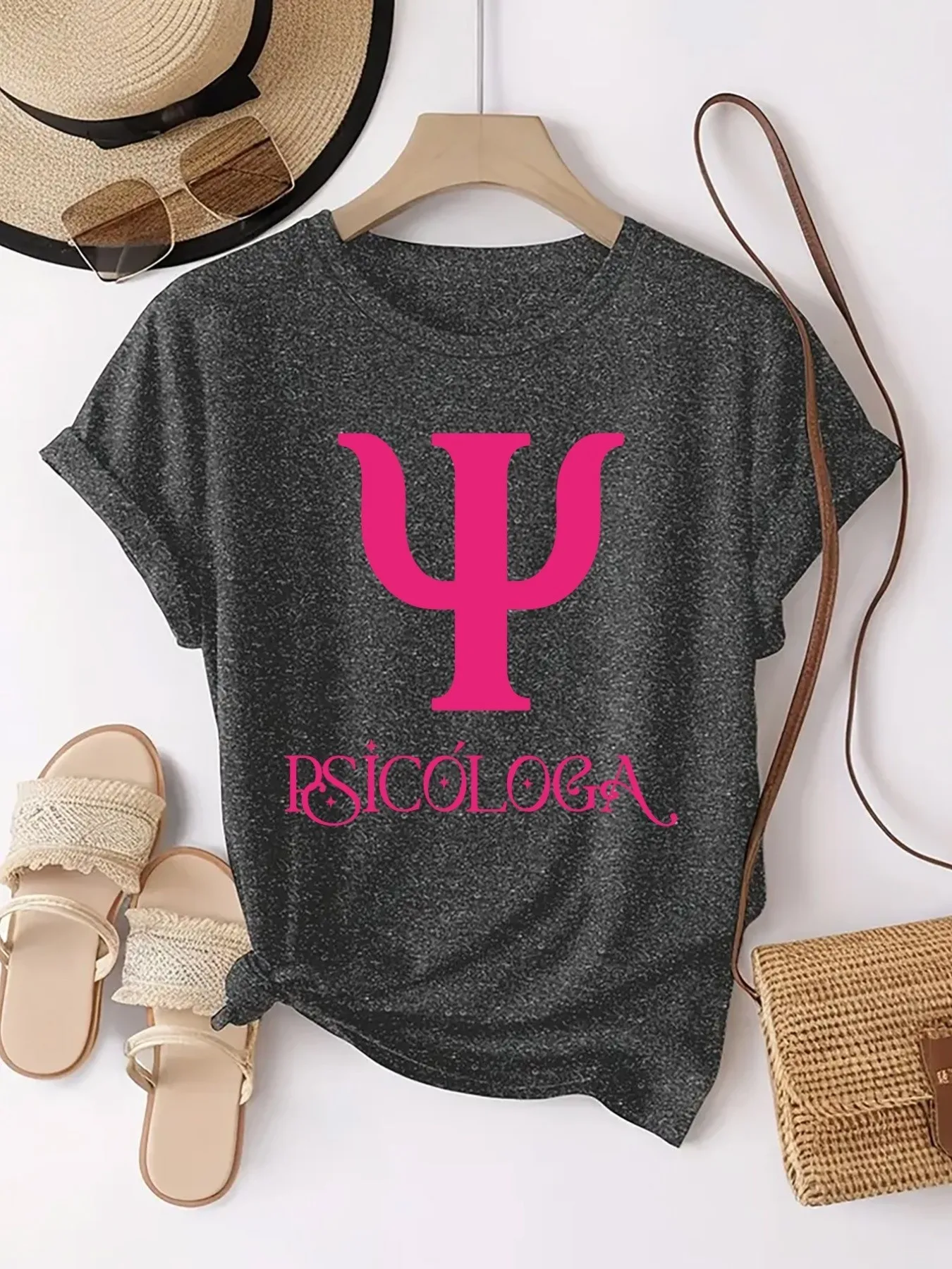 Plus size women's short sleeve T-shirt Psi Psicologa Symbol Print Everyday comfortable and versatile style summer outfits
Plus size women's short sleeve T-shirt Psi Psicologa Symbol Print Everyday comfortable and versatile style summer outfits