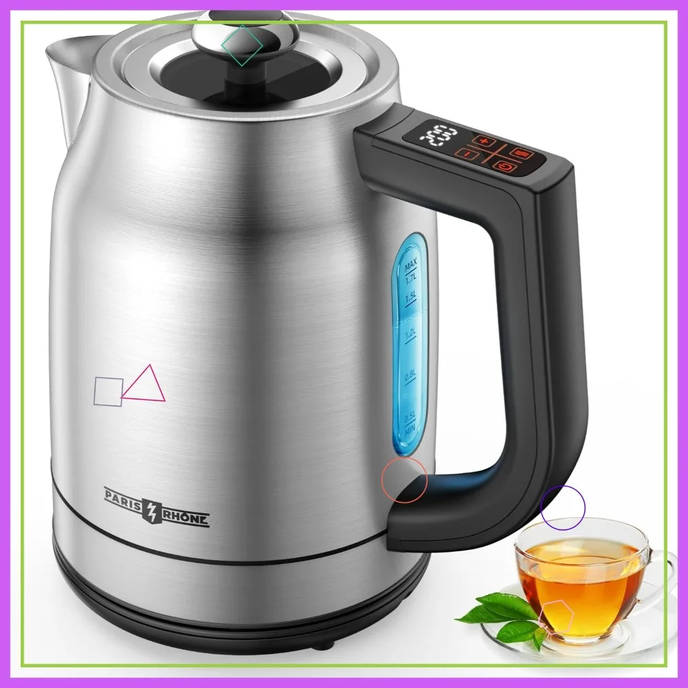 Electric Kettle Temperature Control, 1.7L 1500W with 13 Settings, Strix Thermostat, LED Display & Touch Control, Auto Shut-Off
Electric Kettle Temperature Control, 1.7L 1500W with 13 Settings, Strix Thermostat, LED Display & Touch Control, Auto Shut-Off