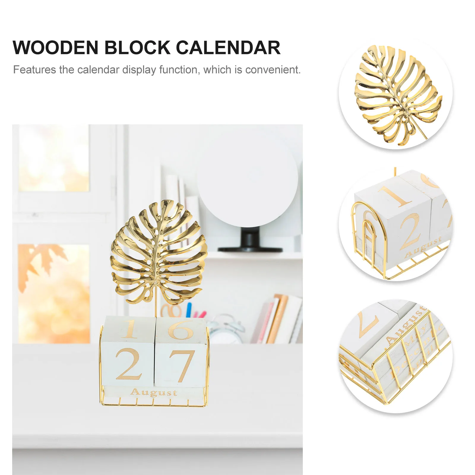 Tortoise Back Leaf Wooden Block Calendar Ornament Golden Perpetual Desk Decor Square DIY Home Accessory Stylish Practical Date
Tortoise Back Leaf Wooden Block Calendar Ornament Golden Perpetual Desk Decor Square DIY Home Accessory Stylish Practical Date