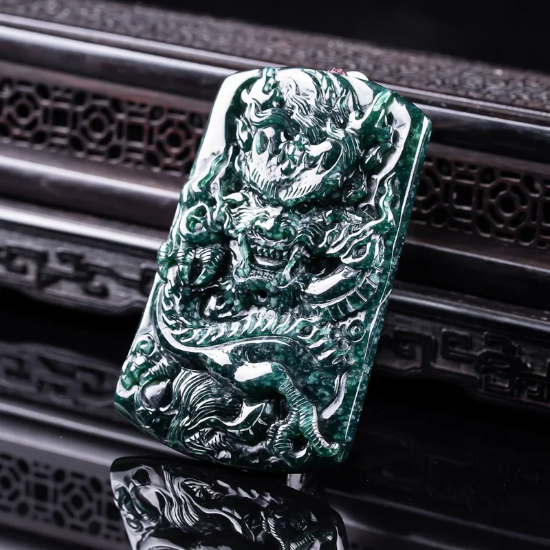 Myanmar Jadeite Dragon Pendant Necklace Burmese Jade Carved Amulet Luxury Charm Fashion Accessories Gifts for Women Vintage
Myanmar Jadeite Dragon Pendant Necklace Burmese Jade Carved Amulet Luxury Charm Fashion Accessories Gifts for Women Vintage