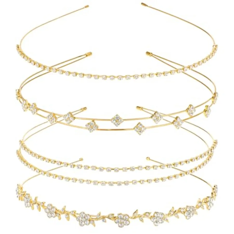 4 Pcs Girls Gold Headband Bridal Headband Crystal Flower Prom Headpiece Flower Leaf Tiara Crown Head Band Wedding Hair Accessor
4 Pcs Girls Gold Headband Bridal Headband Crystal Flower Prom Headpiece Flower Leaf Tiara Crown Head Band Wedding Hair Accessor