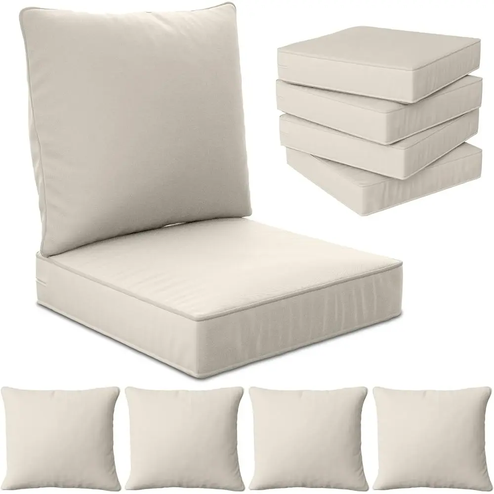 24 x 24 x 6 Outdoor Deep Seat Cushions Set - 4 Pieces Waterproof & Fade Resistant Patio Furniture Replacement Cushions for Loves
24 x 24 x 6 Outdoor Deep Seat Cushions Set - 4 Pieces Waterproof & Fade Resistant Patio Furniture Replacement Cushions for Loves