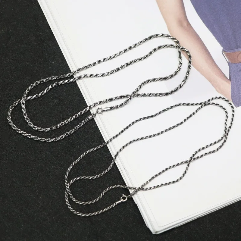 925 Sterling Silver Handmade Selection Woven Necklace Trendy European and American Fashion Men's and Women's Versatile Sweater C
925 Sterling Silver Handmade Selection Woven Necklace Trendy European and American Fashion Men's and Women's Versatile Sweater C