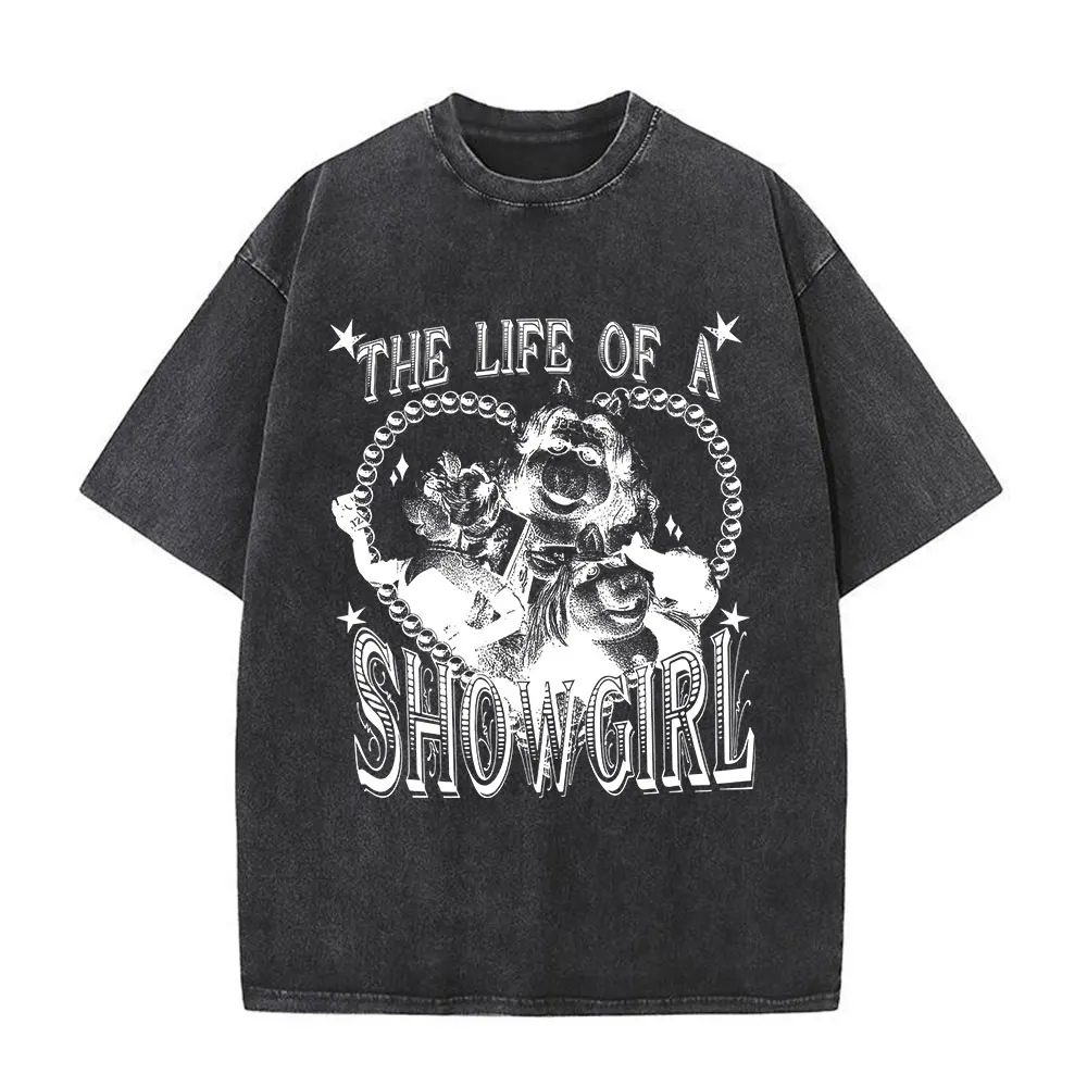 Футболка с рисунком The Life of A Showgirl, мужская и женская одежда, винтажная стираная футболка, хлопковые повседневные футболки большого размера с короткими рукавами 
Футболка с рисунком The Life of A Showgirl, мужская и женская одежда, винтажная стираная футболка, хлопковые повседневные футболки большого размера с короткими рукавами