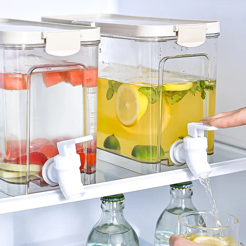 Cold water pitcher with faucet, refrigerator water beverage, dispenser lemon bottle, cold water bucket, beverage pitcher, juice
Cold water pitcher with faucet, refrigerator water beverage, dispenser lemon bottle, cold water bucket, beverage pitcher, juice