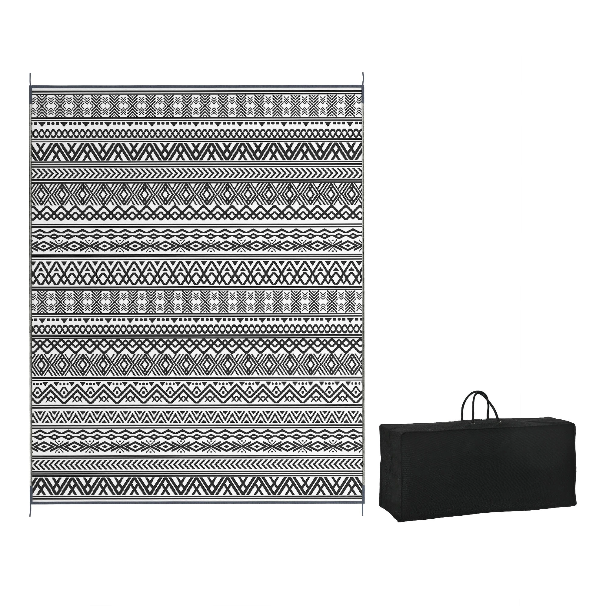 Reversible Outdoor Rug Carpet RV Camping Rugs with Carry Bag, 8' x 10', Gray &-Cream White Boho
Reversible Outdoor Rug Carpet RV Camping Rugs with Carry Bag, 8' x 10', Gray &-Cream White Boho
