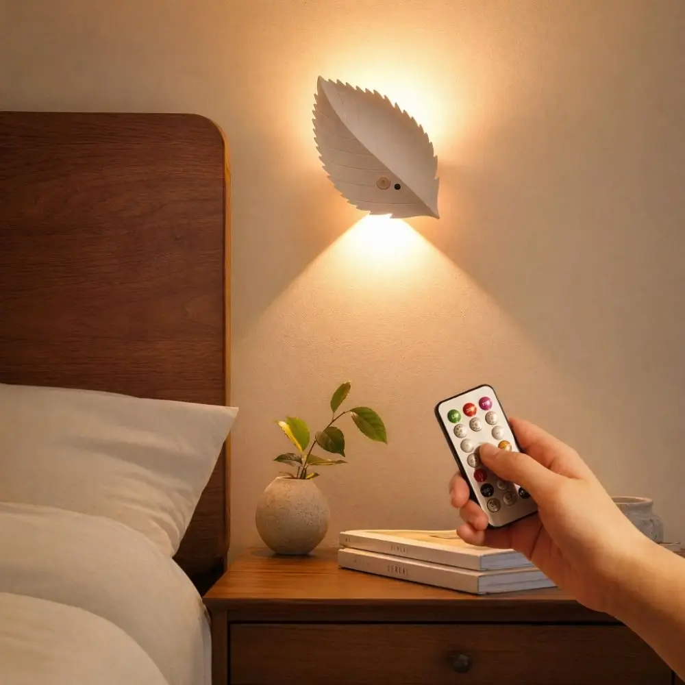 RGB/Warm Light Leaf Wall Lamp Remote Control USB Rechargeable Motion-sensing Night Light Dimmable Wireless
RGB/Warm Light Leaf Wall Lamp Remote Control USB Rechargeable Motion-sensing Night Light Dimmable Wireless