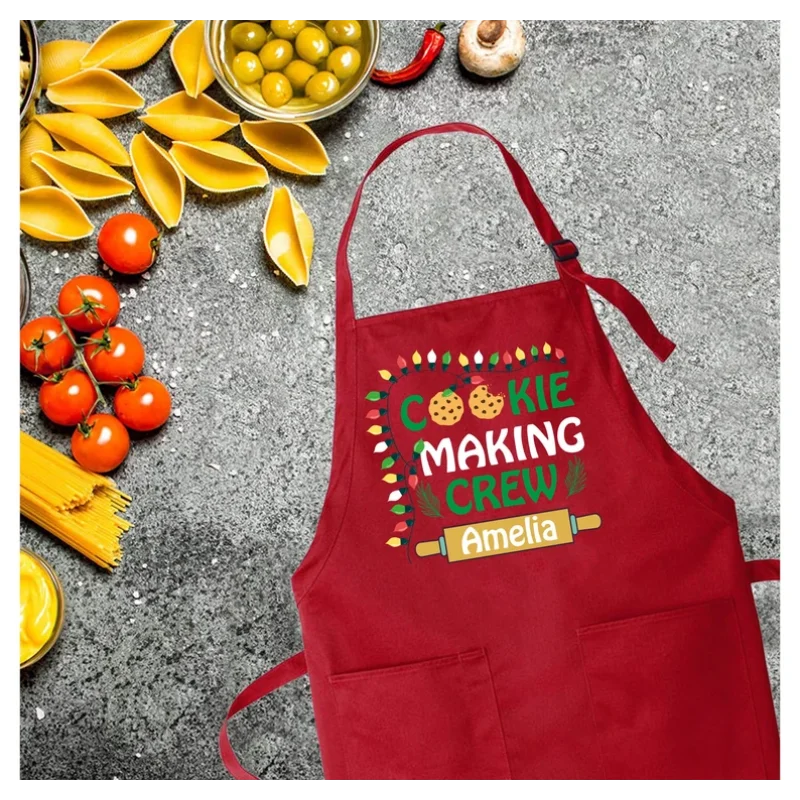 Personalized Christmas Cookie Red Apron with Pouch Customize Light Gift Apron Baking Kitchen Home Decor Christmas Party Supplies
Personalized Christmas Cookie Red Apron with Pouch Customize Light Gift Apron Baking Kitchen Home Decor Christmas Party Supplies