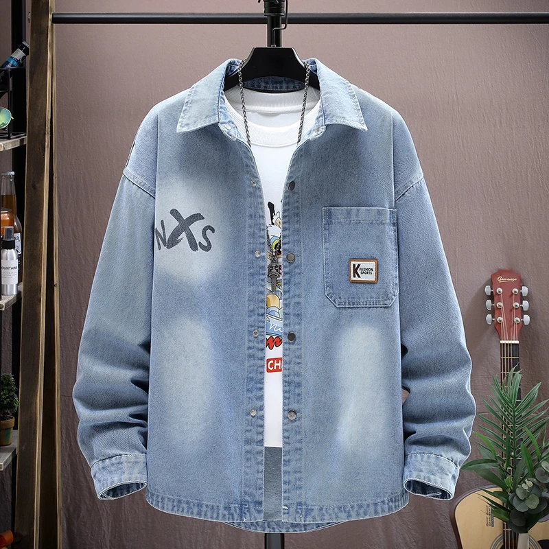 Loose Fit Casual Blue Denim Jaet Men's Spring Autumn New Sle Faion Brand Teenage Boy irt Sle Outerwear Coat
Loose Fit Casual Blue Denim Jaet Men's Spring Autumn New Sle Faion Brand Teenage Boy irt Sle Outerwear Coat