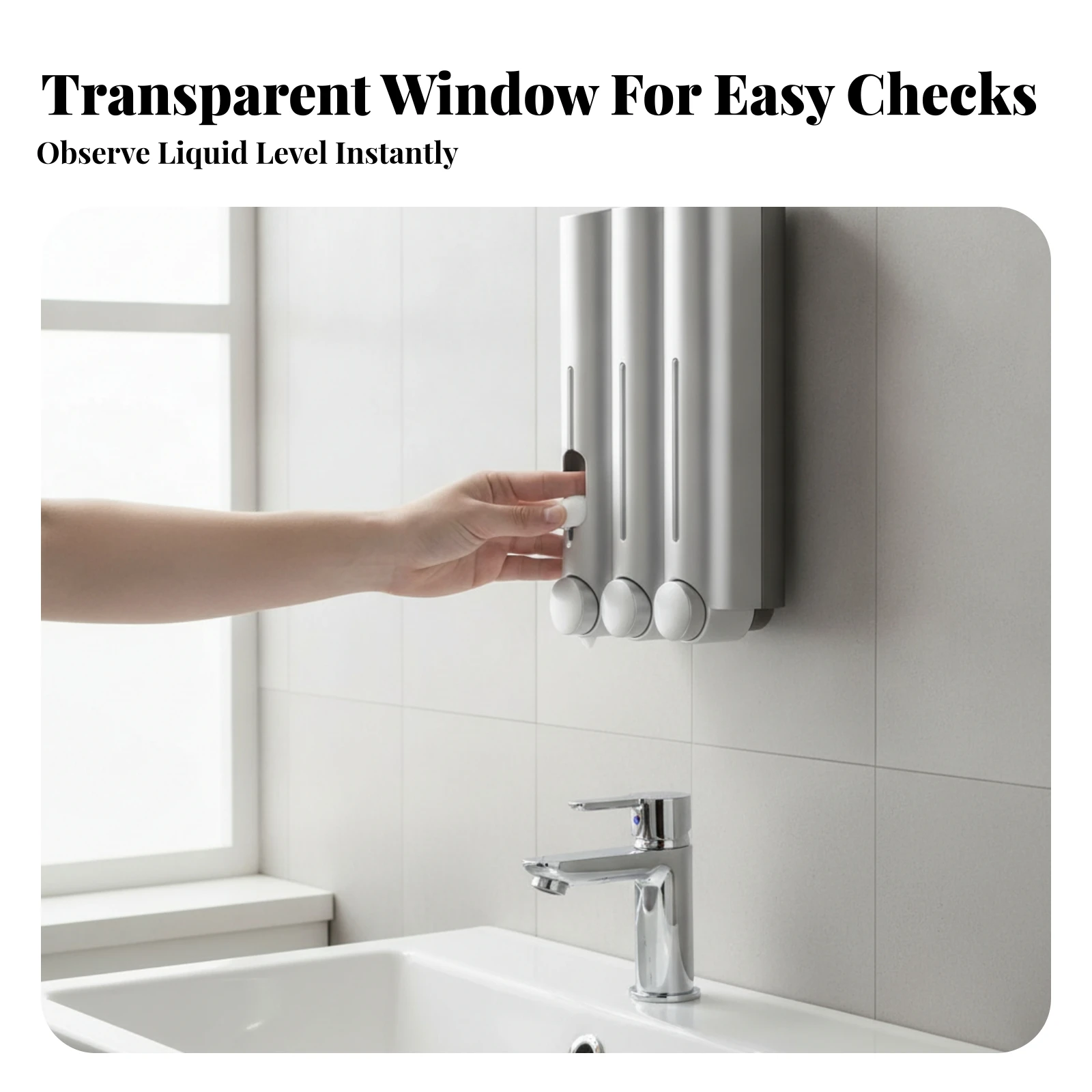 Three Chamber Soap Dispenser Push Button 3 Chamber Soap Dispenser Household Storage Transparent Window Drill Mount
Three Chamber Soap Dispenser Push Button 3 Chamber Soap Dispenser Household Storage Transparent Window Drill Mount