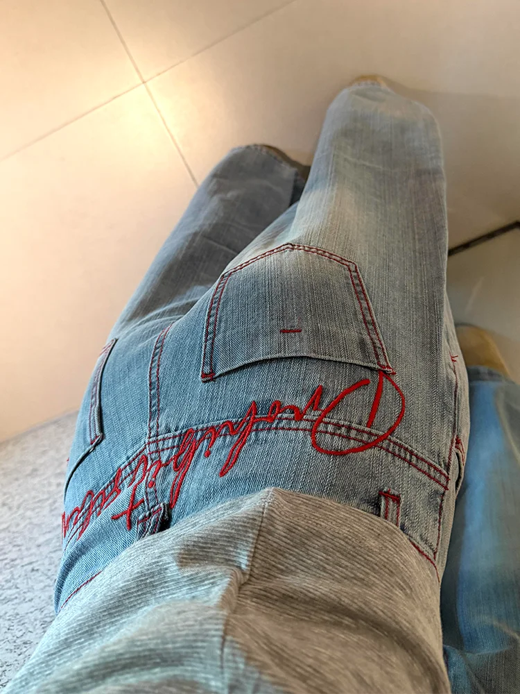 High Waist Wide Leg Blue Embroidered Denim Jeans Women's Loose Straight Floor-Length Trousers Retro Stitching Casual Pants
High Waist Wide Leg Blue Embroidered Denim Jeans Women's Loose Straight Floor-Length Trousers Retro Stitching Casual Pants