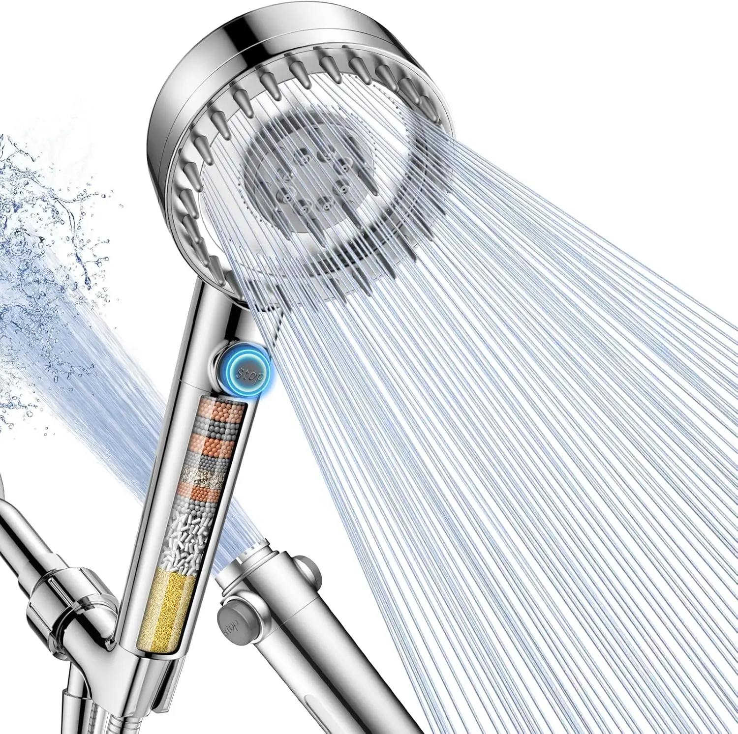 Filtered Shower Head with Handheld, High Pressure 4 Spray Mode Hard Water Softener, ON/OFF Switch for Pets Chrome
Filtered Shower Head with Handheld, High Pressure 4 Spray Mode Hard Water Softener, ON/OFF Switch for Pets Chrome