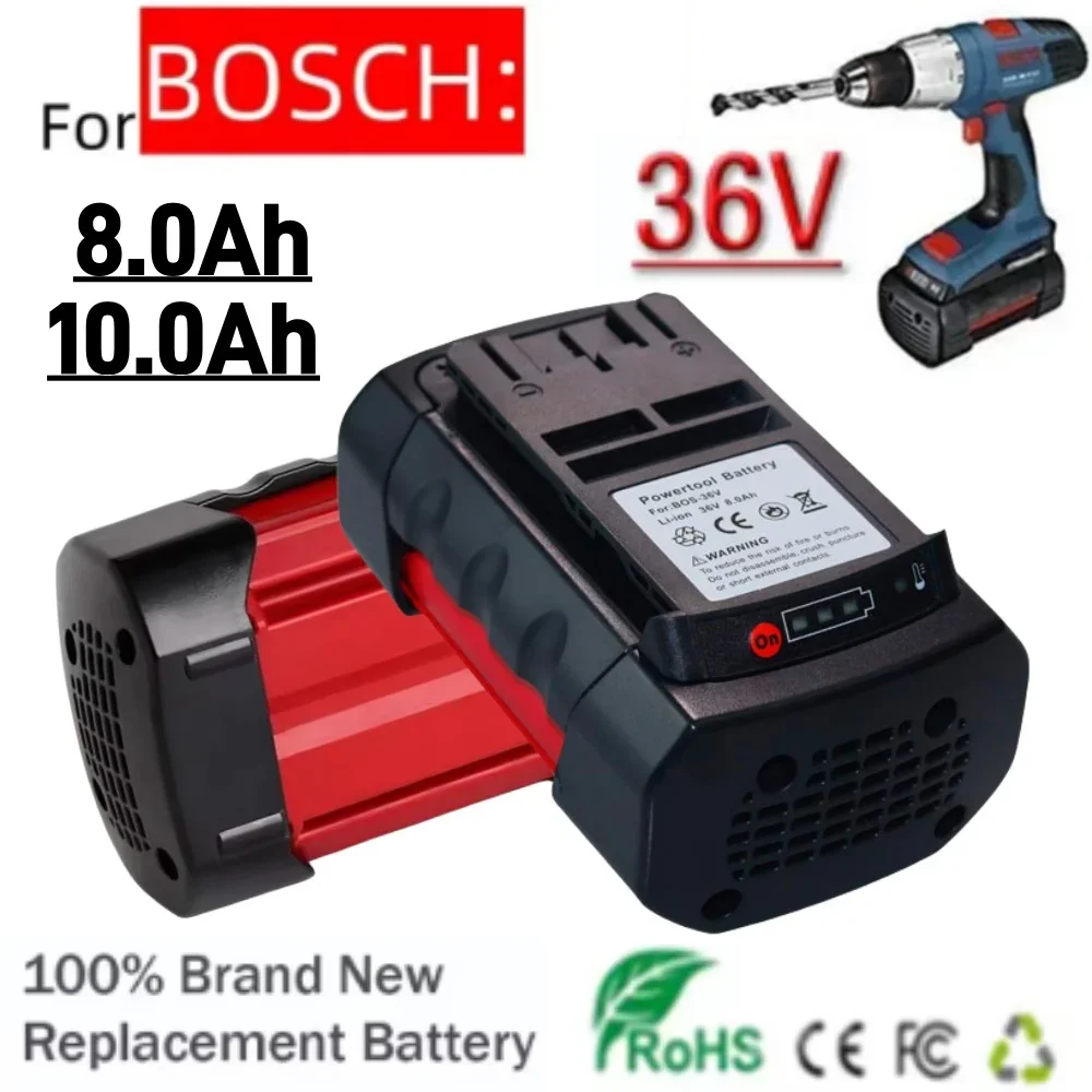 36V Battery for Bosch BAT810 BAT840 8.0/10.0AH Rechargeable Lithium-Ion Replacement Tools Batteries D-70771 BAT836 BAT818 260733
36V Battery for Bosch BAT810 BAT840 8.0/10.0AH Rechargeable Lithium-Ion Replacement Tools Batteries D-70771 BAT836 BAT818 260733