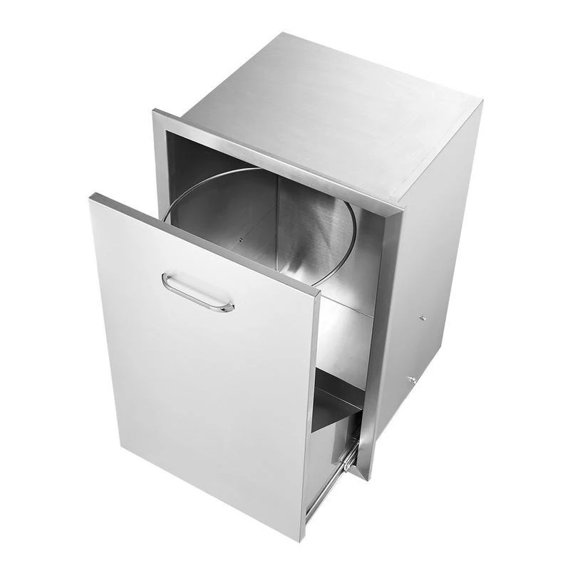 Waste Bin Cabinet 19.7W x 26.5H Inch For BBQ Island Grill Station Outdoor Kitchen, Single Drawer Rubbish Bag Ring Metal Construction Access Door
Waste Bin Cabinet 19.7W x 26.5H Inch For BBQ Island Grill Station Outdoor Kitchen, Single Drawer Rubbish Bag Ring Metal Construction Access Door