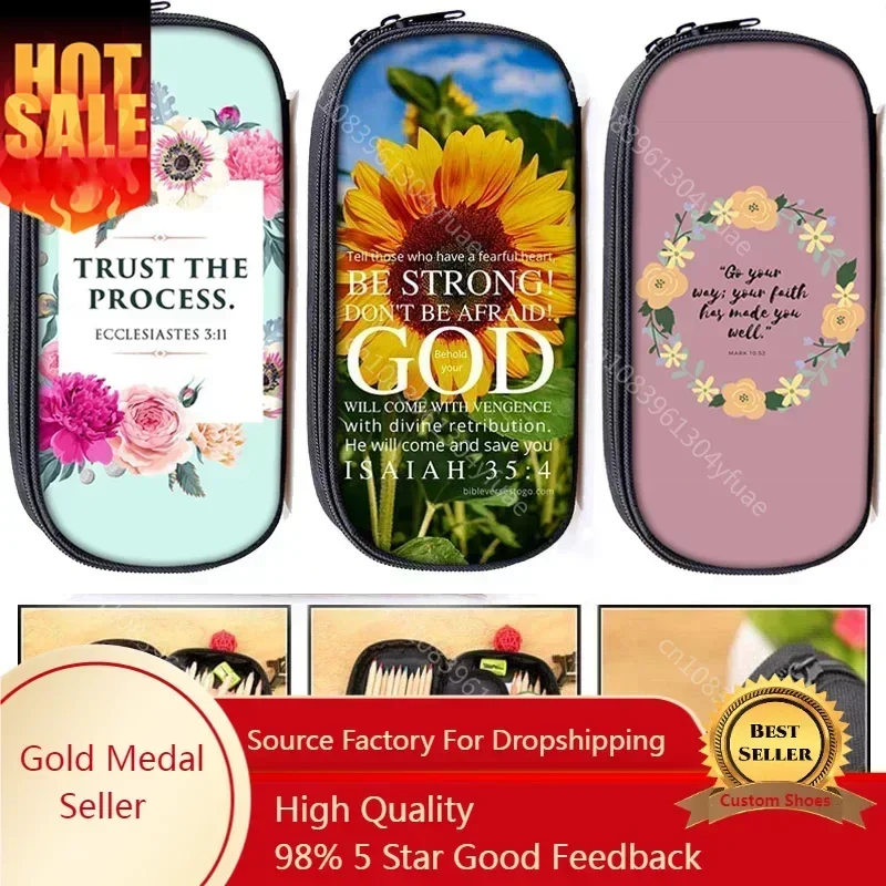 Christian Bible Verse Print Pencil Bags God He Will Sustain You Girl Casual Floral Pencil Box School Supplies Stationary Bag
Christian Bible Verse Print Pencil Bags God He Will Sustain You Girl Casual Floral Pencil Box School Supplies Stationary Bag