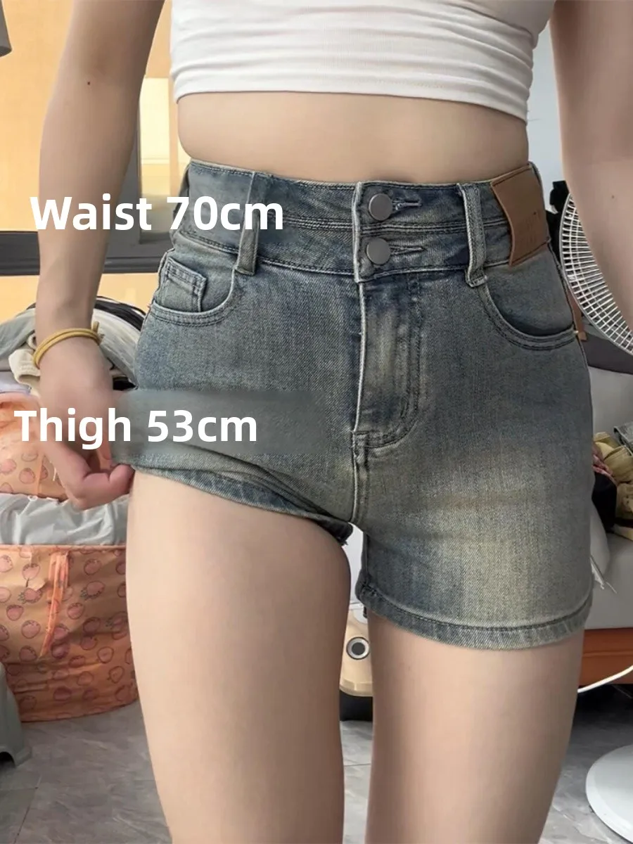 High Waist Elastic Denim orts Women Summer plus Size Pear ape Hip Covering Slimming Casual A-Line Hot Pants
High Waist Elastic Denim orts Women Summer plus Size Pear ape Hip Covering Slimming Casual A-Line Hot Pants