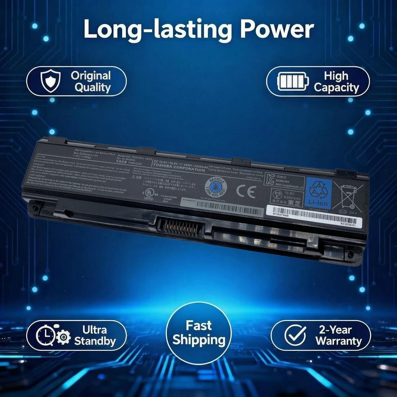 Original PA5024U-1BRS Laptop Battery For TOSHIBA Satellite C800 C805 C840 C850 C855 C870 L800 L805 L830 L835 L840 L850 L855 L870
Original PA5024U-1BRS Laptop Battery For TOSHIBA Satellite C800 C805 C840 C850 C855 C870 L800 L805 L830 L835 L840 L850 L855 L870