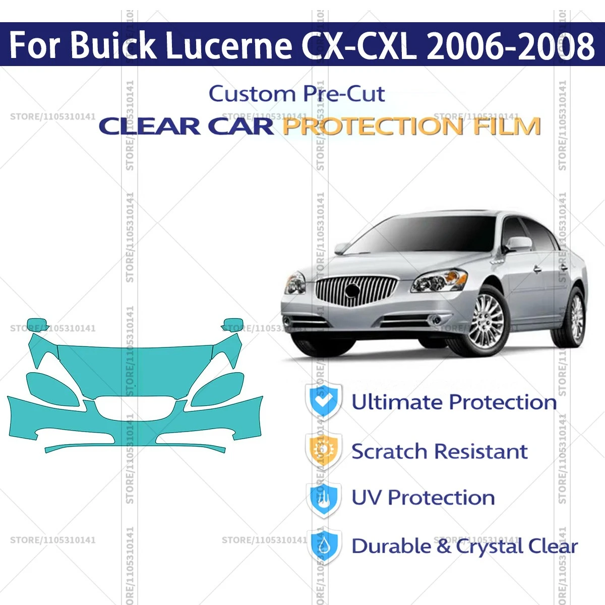 For Buick Lucerne CX-CXL 2006-2008 Pre-Cut Paint Protection Film PPF Transparent Car Film Professional Automotive PPF Front Kit
For Buick Lucerne CX-CXL 2006-2008 Pre-Cut Paint Protection Film PPF Transparent Car Film Professional Automotive PPF Front Kit