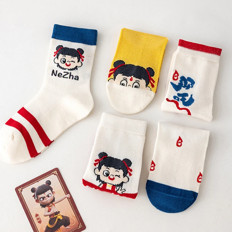5/10 Pairs Cotton Solid Kids Boys Mesh Socks NEZHA Chinese Mythological Elements Breathable Trendy Half Socks For Child Boys
5/10 Pairs Cotton Solid Kids Boys Mesh Socks NEZHA Chinese Mythological Elements Breathable Trendy Half Socks For Child Boys