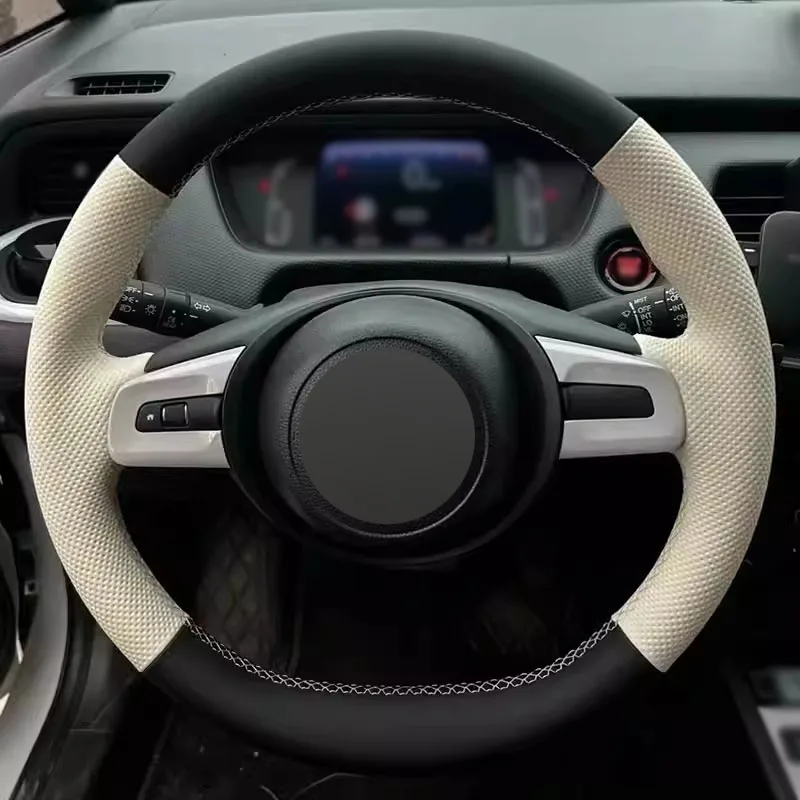 Smooth Black Leather and white Perforated Leather Full Wrap Hand Stitching Steering Wheel Cover Car Accessoires for Honda Fit 4
Smooth Black Leather and white Perforated Leather Full Wrap Hand Stitching Steering Wheel Cover Car Accessoires for Honda Fit 4