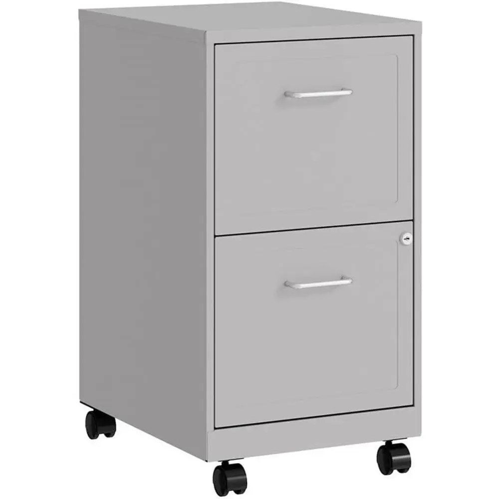 Mobile 2-Drawer Metal File Cabinet, Letter-Size, Silver, Partially Assembled
Mobile 2-Drawer Metal File Cabinet, Letter-Size, Silver, Partially Assembled