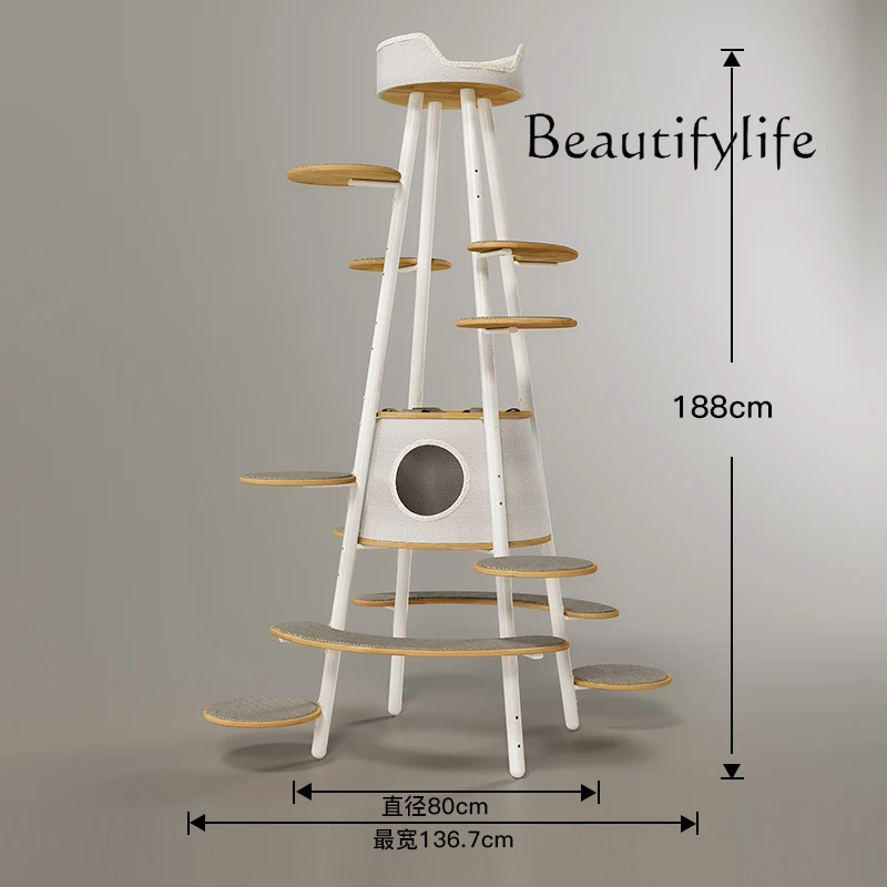 Jumping cat climbing frame solid wood wrought iron cat tree integrated claw grinding cat litter supplies minimalist new models
Jumping cat climbing frame solid wood wrought iron cat tree integrated claw grinding cat litter supplies minimalist new models