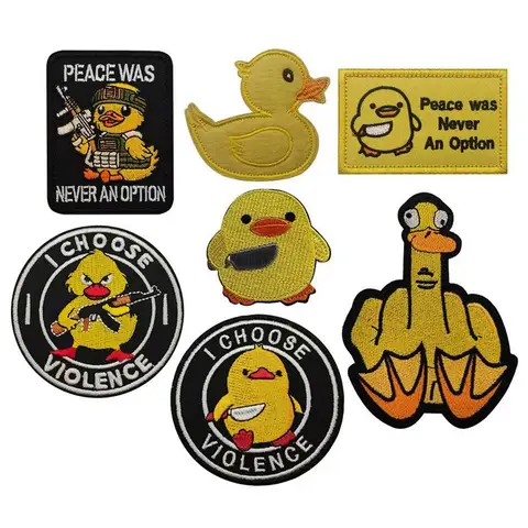Don't Touch Patches Knife Duck Peace Hook&Loop Patch Tactical Morale Badge Military Army Armband Backpack Stickers