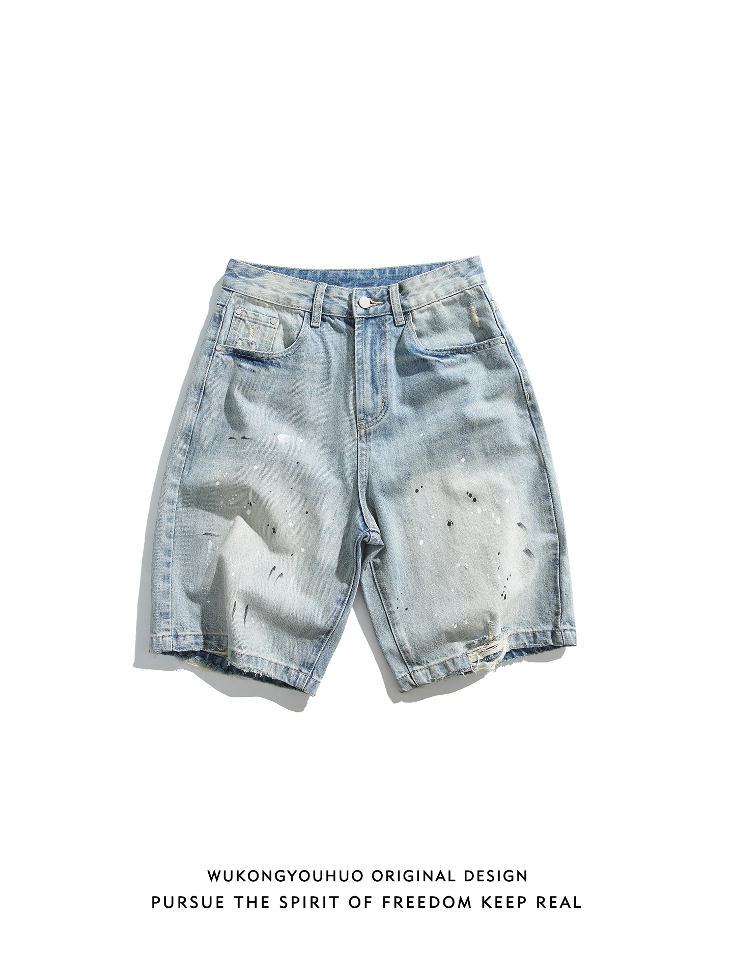 Wukong Has Goods Trendy Brand American Retro Waed Jeans orts Men Summer Loose Casual Five-Point Pants Middle Waist Zipper
Wukong Has Goods Trendy Brand American Retro Waed Jeans orts Men Summer Loose Casual Five-Point Pants Middle Waist Zipper