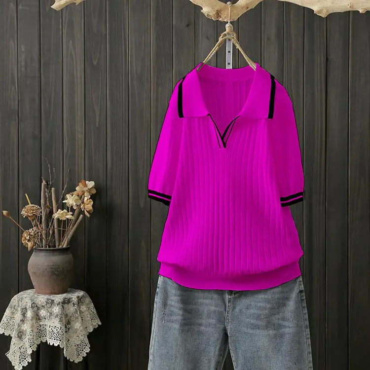 Plus Size Polo Neck Shirts Summer Fashion Female Short Sleeve Loose Solid Blouse Tops Casual Shirt Women Office Lady Shirts Z372
Plus Size Polo Neck Shirts Summer Fashion Female Short Sleeve Loose Solid Blouse Tops Casual Shirt Women Office Lady Shirts Z372