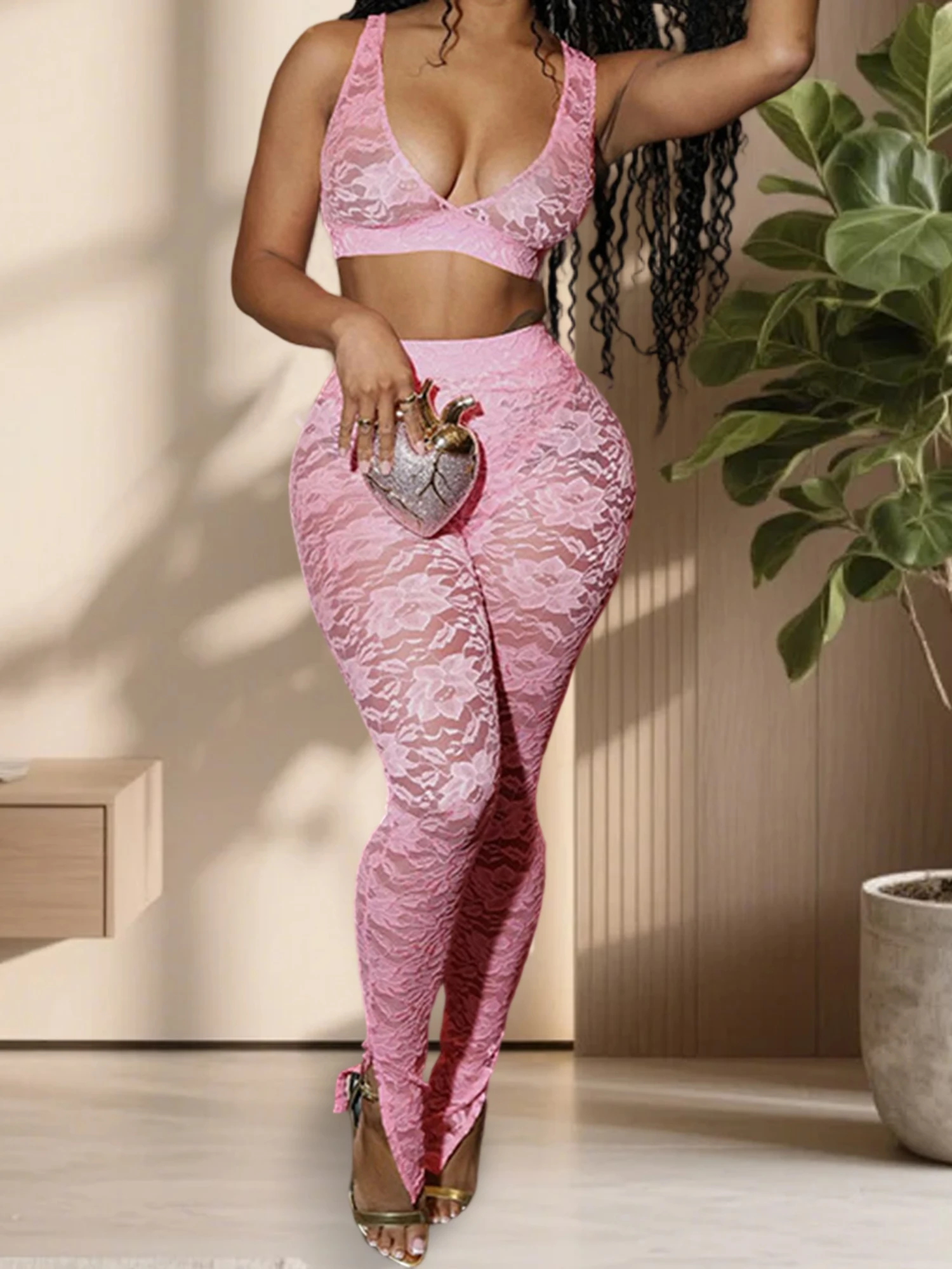 Sexy Lace Lingerie Set with Sleeveless Deep V Neck Tank Top and Leggings for Women s Clubwear Outfit
Sexy Lace Lingerie Set with Sleeveless Deep V Neck Tank Top and Leggings for Women s Clubwear Outfit