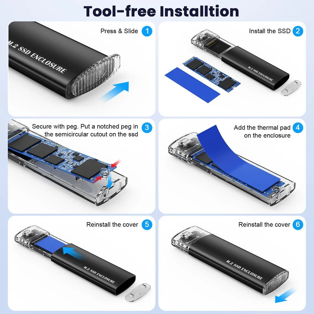 Корпус M.2 Nvme SATA SSD M.2 Мобильный жесткий диск Корпус мобильного жесткого диска M.2 Коробка жесткого диска для 2242/2260/2280
Корпус M.2 Nvme SATA SSD M.2 Мобильный жесткий диск Корпус мобильного жесткого диска M.2 Коробка жесткого диска для 2242/2260/2280