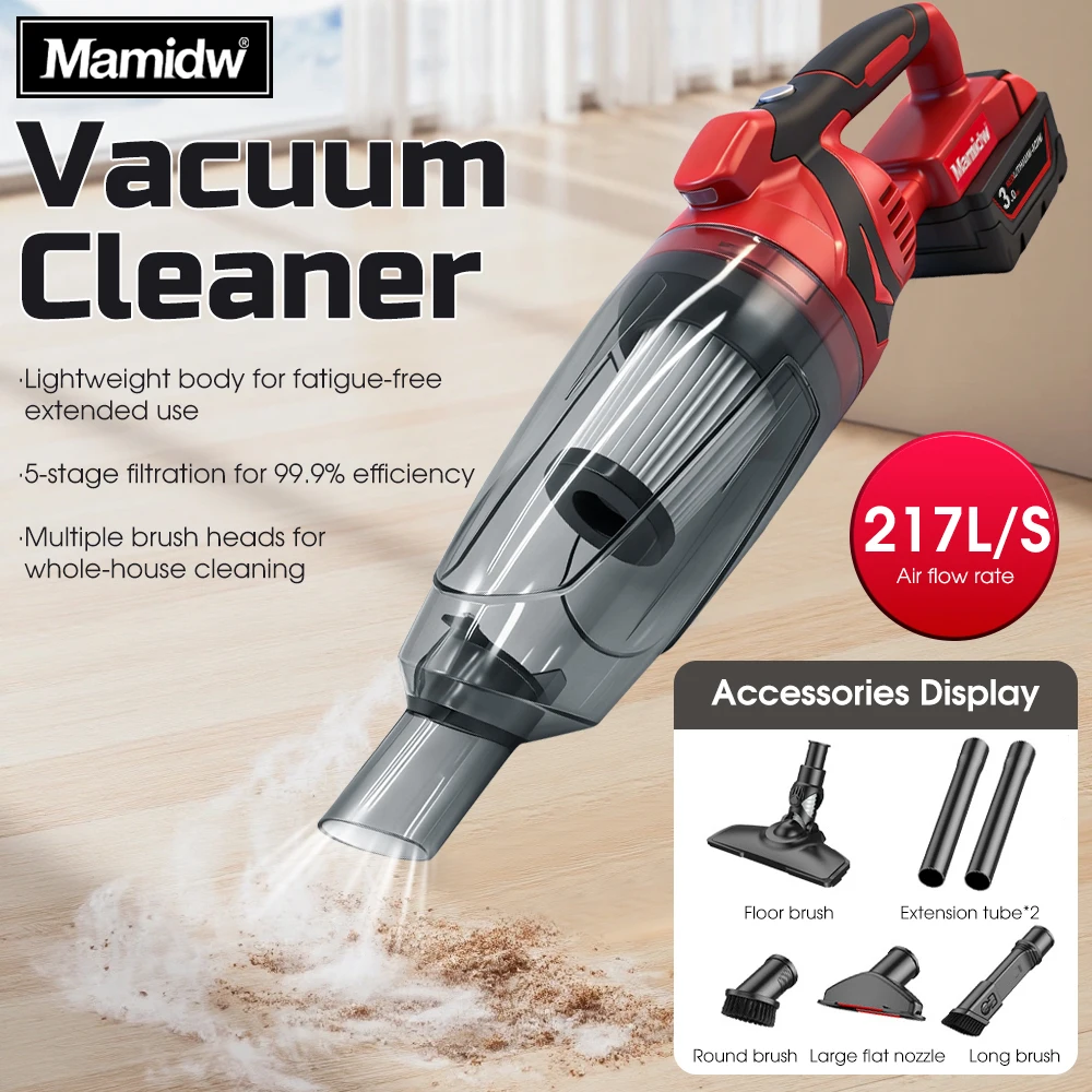 Handheld Cordless Electric Vacuum Cleaner Household Cleaning Tools For Miwuakee 18V Battery
Handheld Cordless Electric Vacuum Cleaner Household Cleaning Tools For Miwuakee 18V Battery