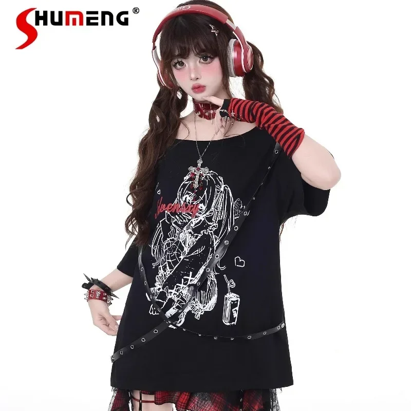 Субкультура Harajuku Rock с мультяшным принтом, нишевые дизайнерские футболки, свободные летние новые свободные универсальные футболки, топ, женские футболки Y2k
Субкультура Harajuku Rock с мультяшным принтом, нишевые дизайнерские футболки, свободные летние новые свободные универсальные футболки, топ, женские футболки Y2k